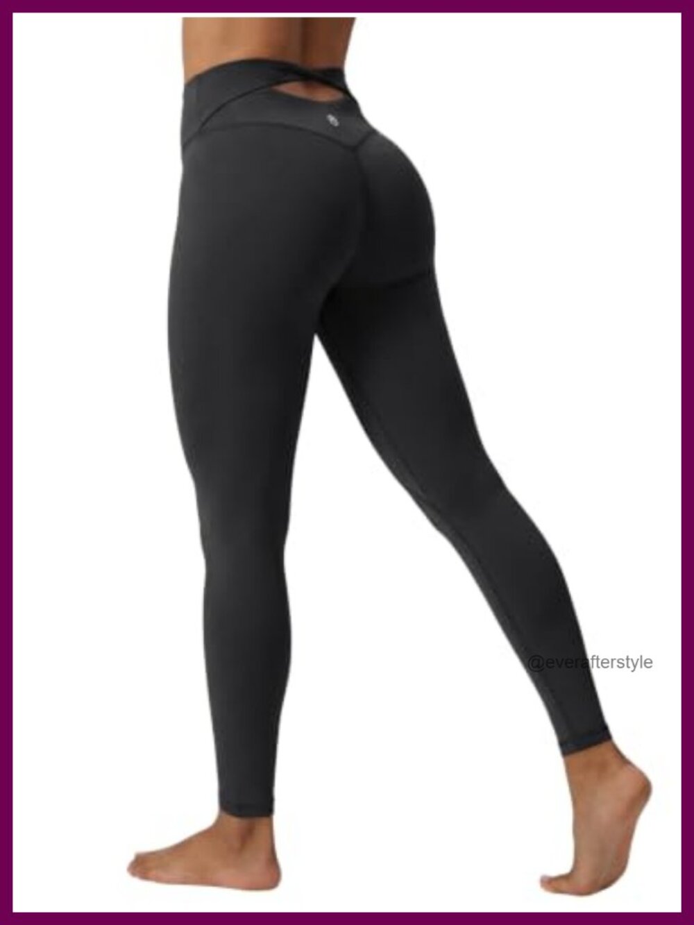 Twist Waistband Seamless Front Yoga Leggings High Rise Tummy Control
